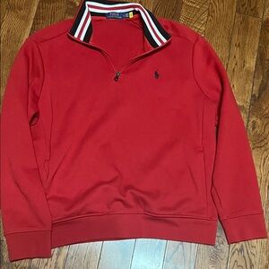 Polo by Ralph Lauren Red Zip-Up Men's Sweater